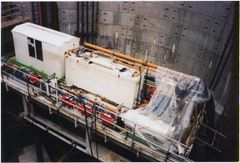 The control room for 'Janice' prepared for going underground.